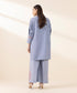 Unstitched Women's Embroidered Cotton Jacquard Blue Two Piece Suit